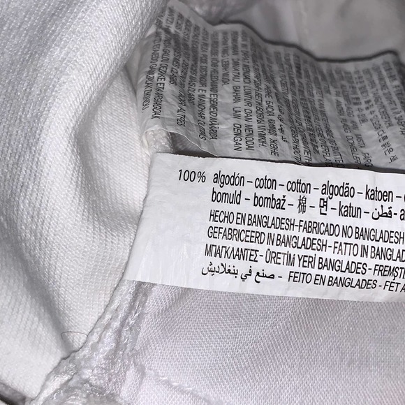 ZARA Ripped Frayed Hem Button Front High Waist Denim Mini Skirt in White - Picture 10 of 11